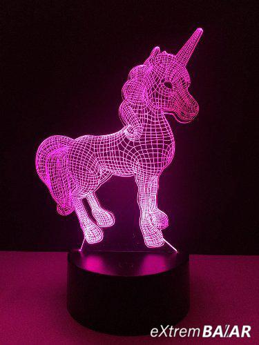 Creative 3D LED távirányítós lámpa - Unikornis