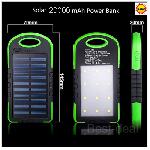 Power Bank 20000mAh Dual USB Napelemes, 6 LED-es ( External Solar Battery )