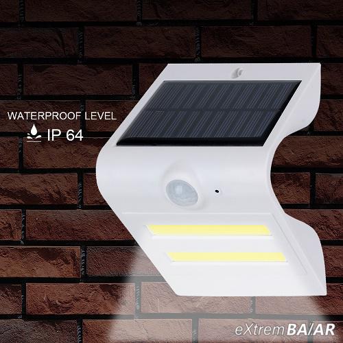 Smart led Solar vízálló, mozgásérzékelős kültéri fali lámpa