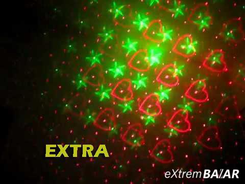 Disco fény Mini Laser Stage Lighting ( többféle alakzattal, szivecskék, csillagok )