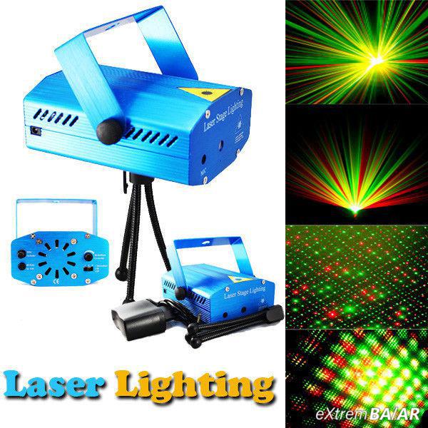 Disco fény Mini Laser Stage Lighting ( többféle alakzattal, szivecskék, csillagok )