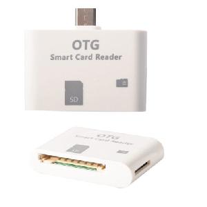 OTG Micro USB to TF/SD Slot Smart Card Reader Connection Kit for Samsung / HTC - White