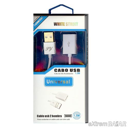 USB 2.0 Hosszabbító Kábel AM - AF 1,5m fehér